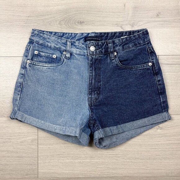 Aeropostale Pants - Aeropostale Women’s Colour Block Denim Mom Shorts Blue Size 8